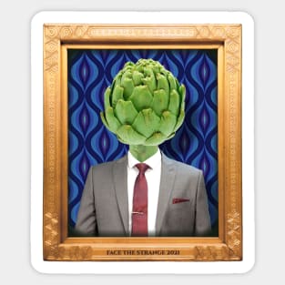 Artichoke Man in Vintage Frame Sticker